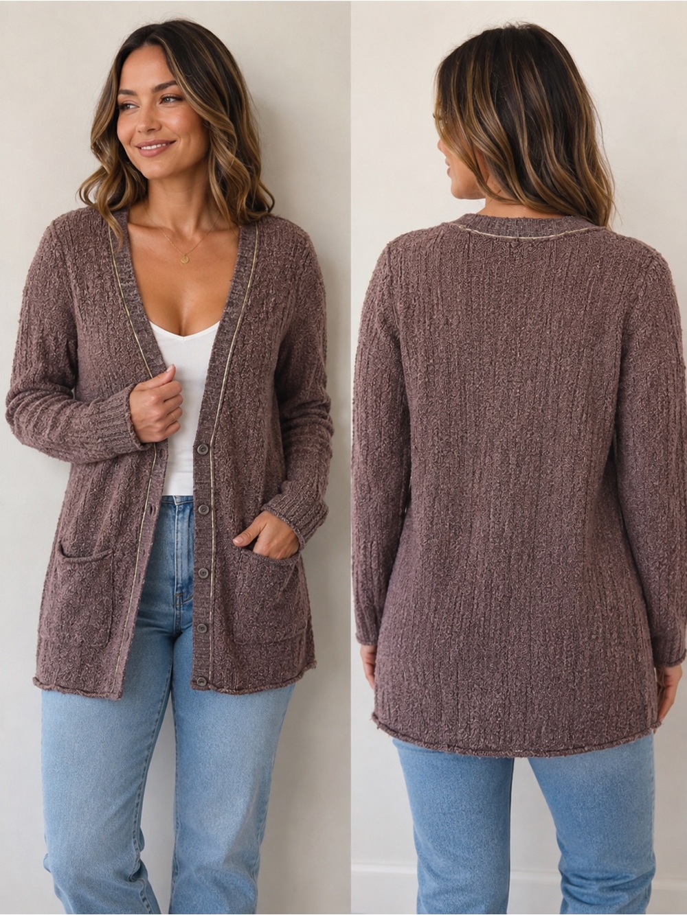 314 FREE PEOPLE OVERSIZED TEXTURED CARDIGAN